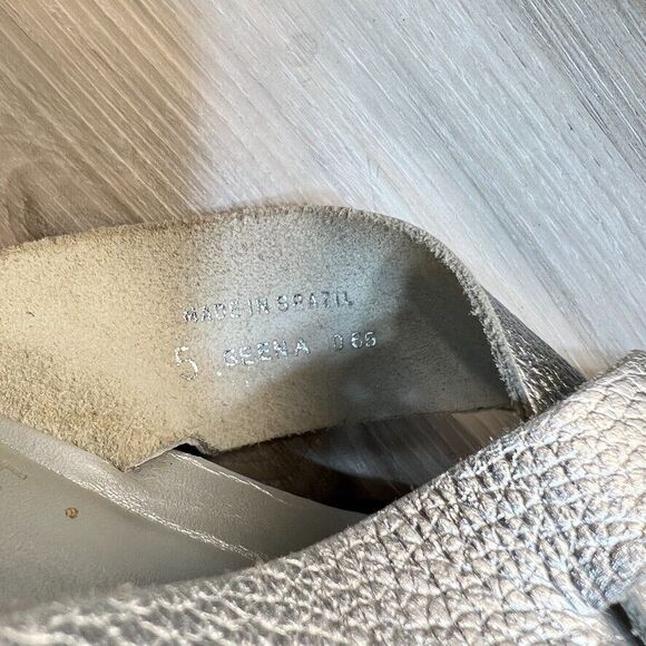 Kork Ease Geena Size 5 Silver Womens Wedge Sandals Cork Slip On Shoes - Picture 10 of 12